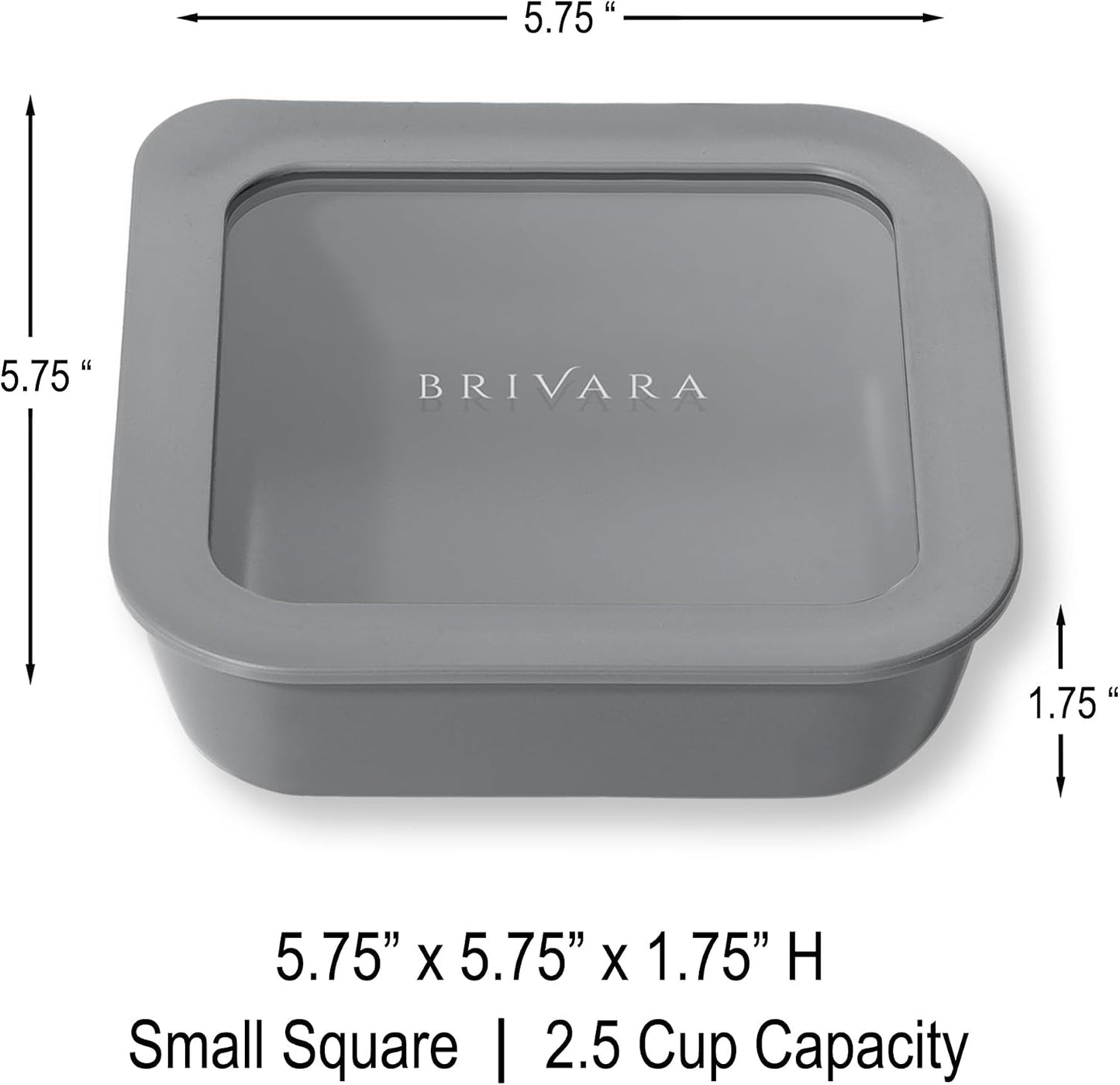 Ceramic Coated Glass Food Storage Container | No PTFE, PFOA, PFAS, and BPA | Reusable Non Toxic Meal Prep Container with Glass Lid | Easy To Store | 3 Cup Rectangle [Onyx]