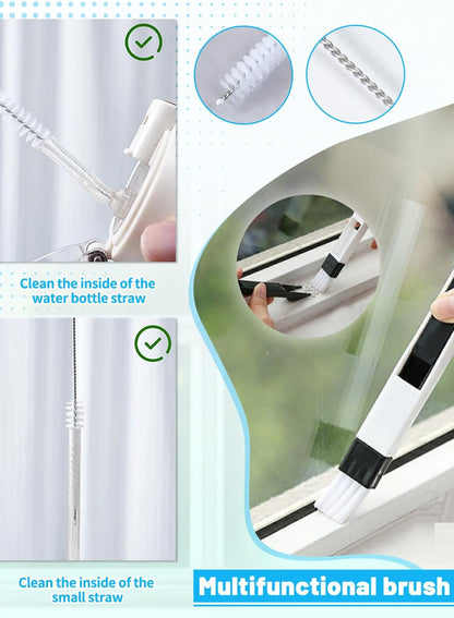 16Pcs Crevice Cleaning Brush Set, Hard Bristle Scrub Brushes Tools for Deep Cleaning Gap,Window Groove Cleaning Brush for Sliding Door, Sill, Tile Lines, Shutter, Corner, Sink, Teapot, Bottle (16 Pcs)