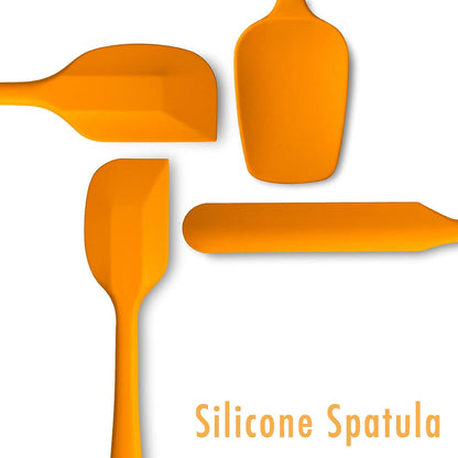 4 Piece Silicone Spatula Set, Flexible Heat Resistant Non-scratch Baking Cooking Rubber Spatulas with Stainless Steel Core, Black