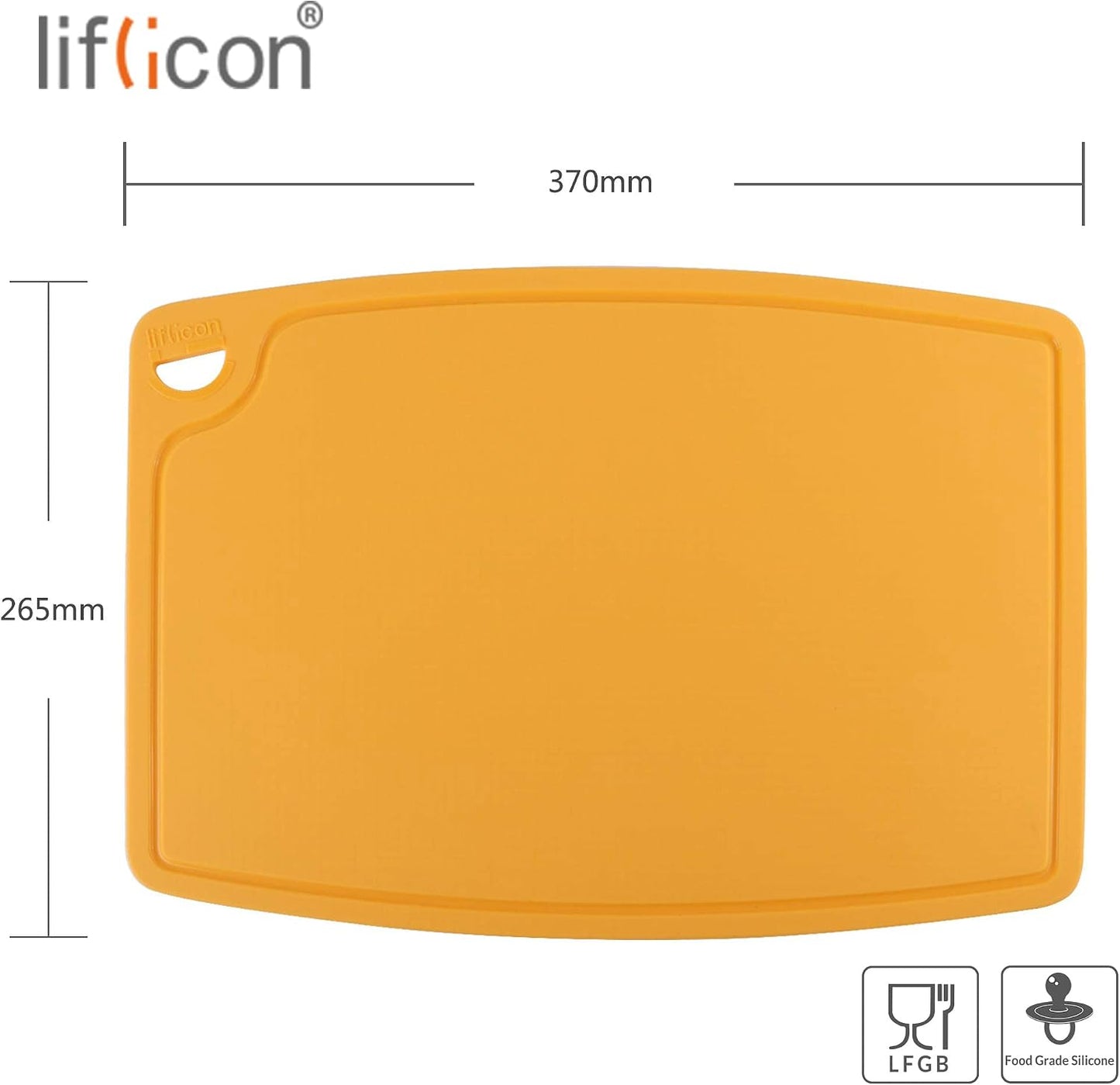 Liflicon Thick Cutting Boards for Kitchen Silicone Chopping Board Set of 2 Mid 12.6'' x 9.1”,Mini 9.1”x7.1” Non-slip Deep Drip Juice Groove Easy Grip Handle,Dishwasher Safe-Red
