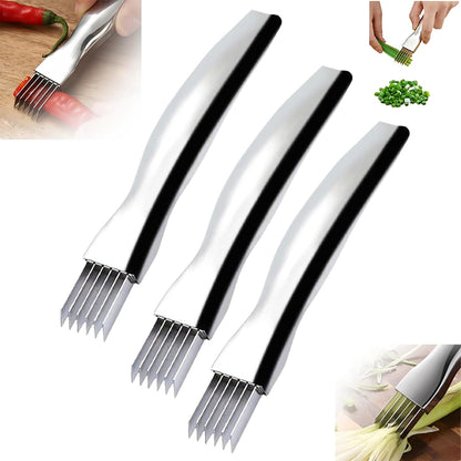 Onion Slice, 2026 Upgrade Shred Silk The Knife Stainless Steel Chopped Green Onion Knife Kitchen Vegetable Cutter Household Multifunctional Food Slicer Sharp Scallion Shredding Cutter