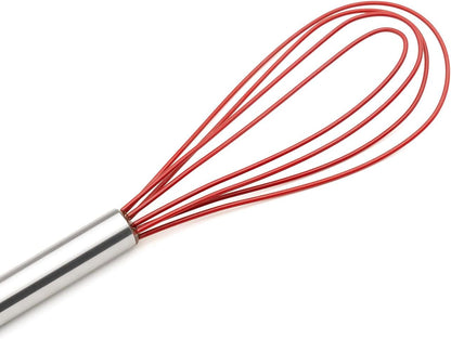 Cuisipro 10-Inch Silicone Flat Whisk, Red