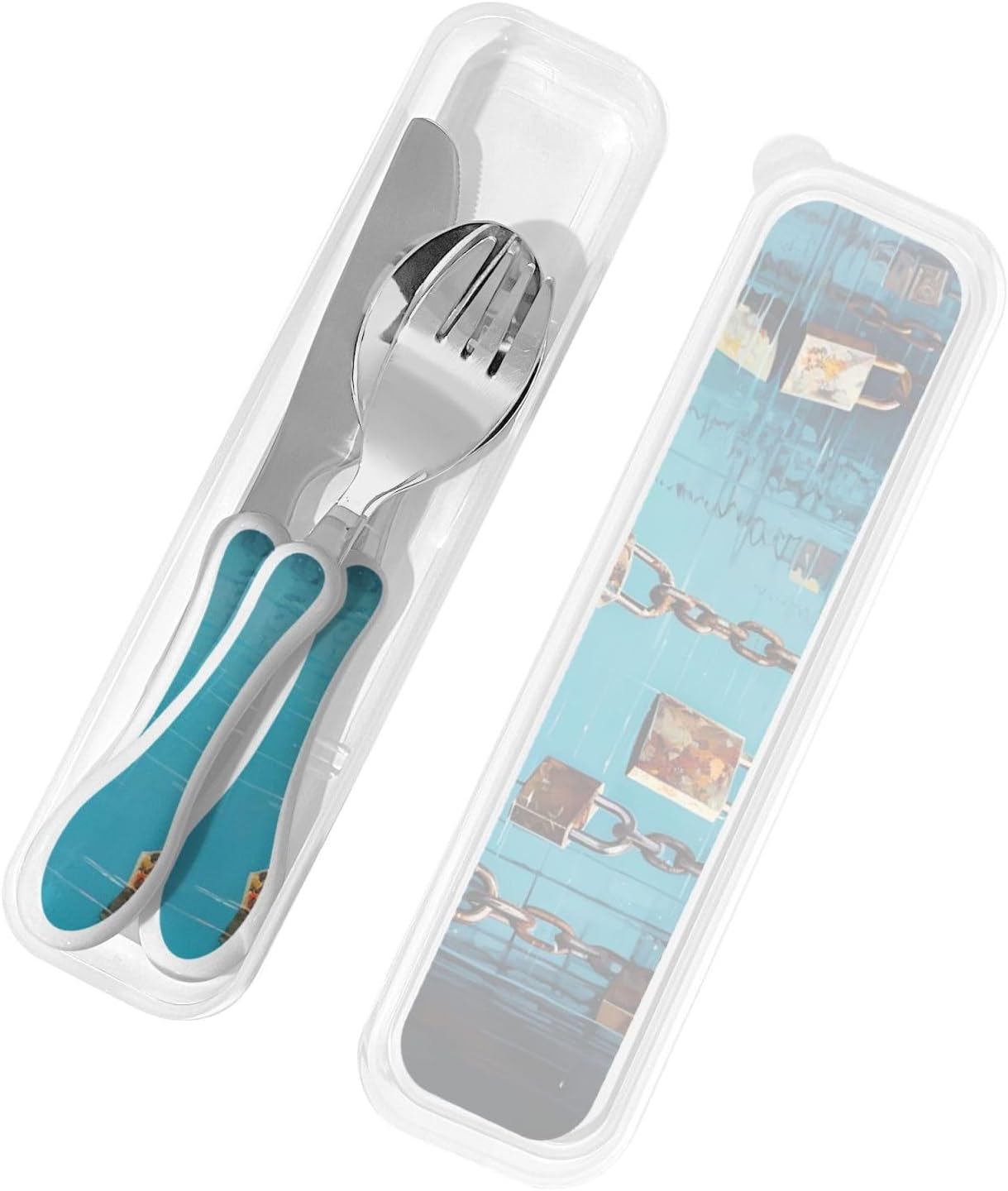 Stainless Steel Kids Silverware Set, Padlock Utensil Set Reusable Children Safe Knife Spoon Fork Set With Storage Case Dishwasher Safe For Lunch, Travel Outdoors