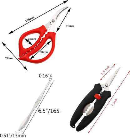6 Pack Seafood cracker/scissors,crab cracker,seafood Picks/Forks