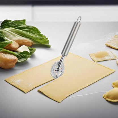 Pastry Wheel Cutter, Stainless Steel Fluted Pasta Crimping Wheel