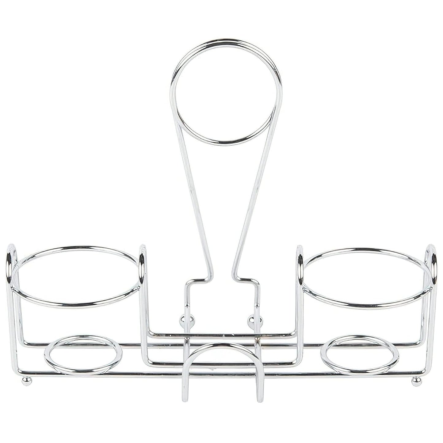 G.E.T. 4-22735 Chrome Metal Two Compartment Condiment Caddy Metal Table Caddies Collection