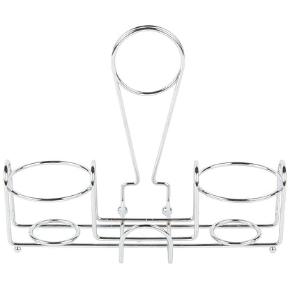 G.E.T. 4-22735 Chrome Metal Two Compartment Condiment Caddy Metal Table Caddies Collection
