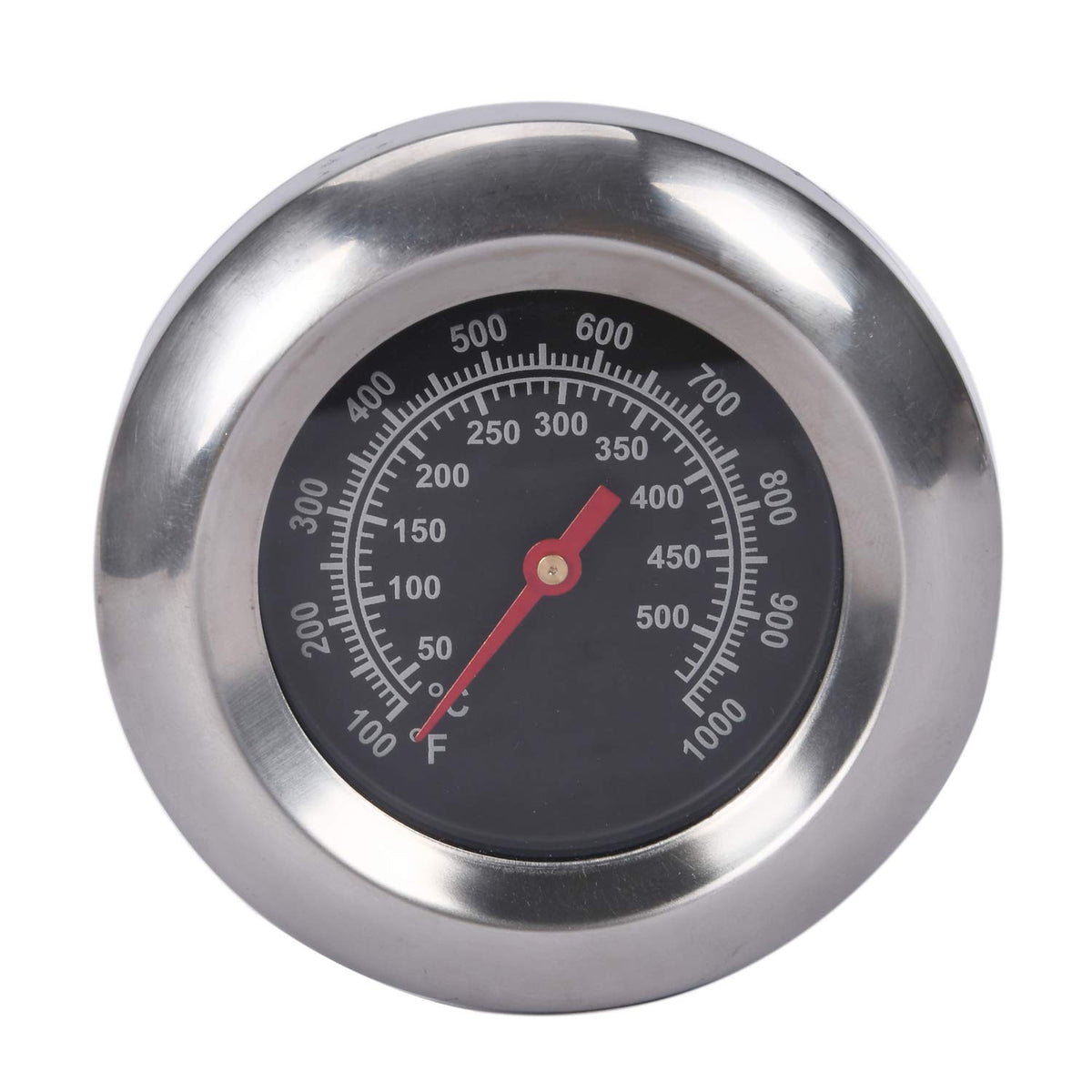 GasSaf Lid Thermometer Temperature Gauge Replacement for Nexgrill, Grill master 720-0697, Charmglow 720-0234, Aussie, Brinkman, Members Mark and Other Gas Grill, Oval Stainless Steel Heat Indicator