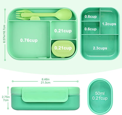 Caperci Bento Box for Kids - Stackable Leakproof Multiple Compartments Lunch Containers for Kids with Sauce Container, 5.8 Cups, Idea for School, On-the-go, Built-in Utensil Set, BPA Free (Purple)