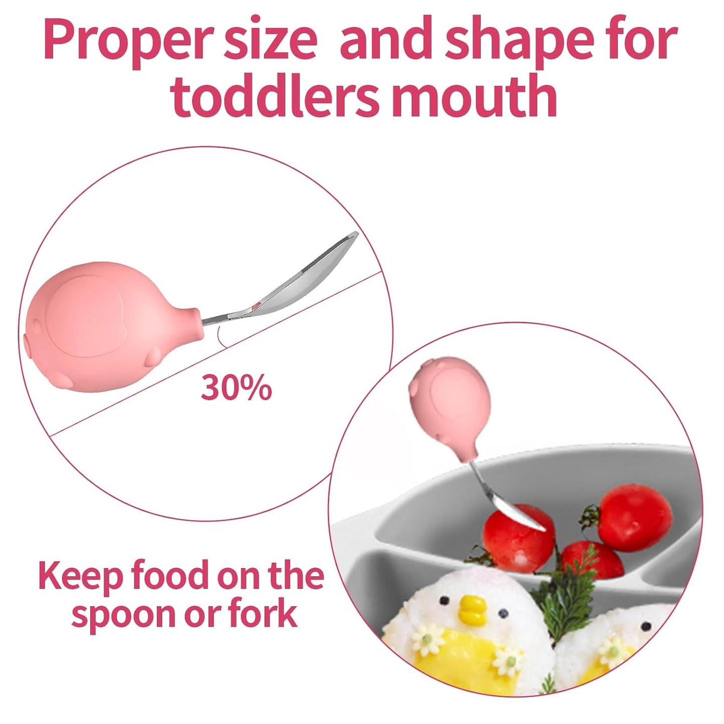 Deejoy Toddler Utensils - Stainless Steel Spoons and Forks, Kids Silverware Self Feeding Flatware Set with Travel Safe Case (Green)