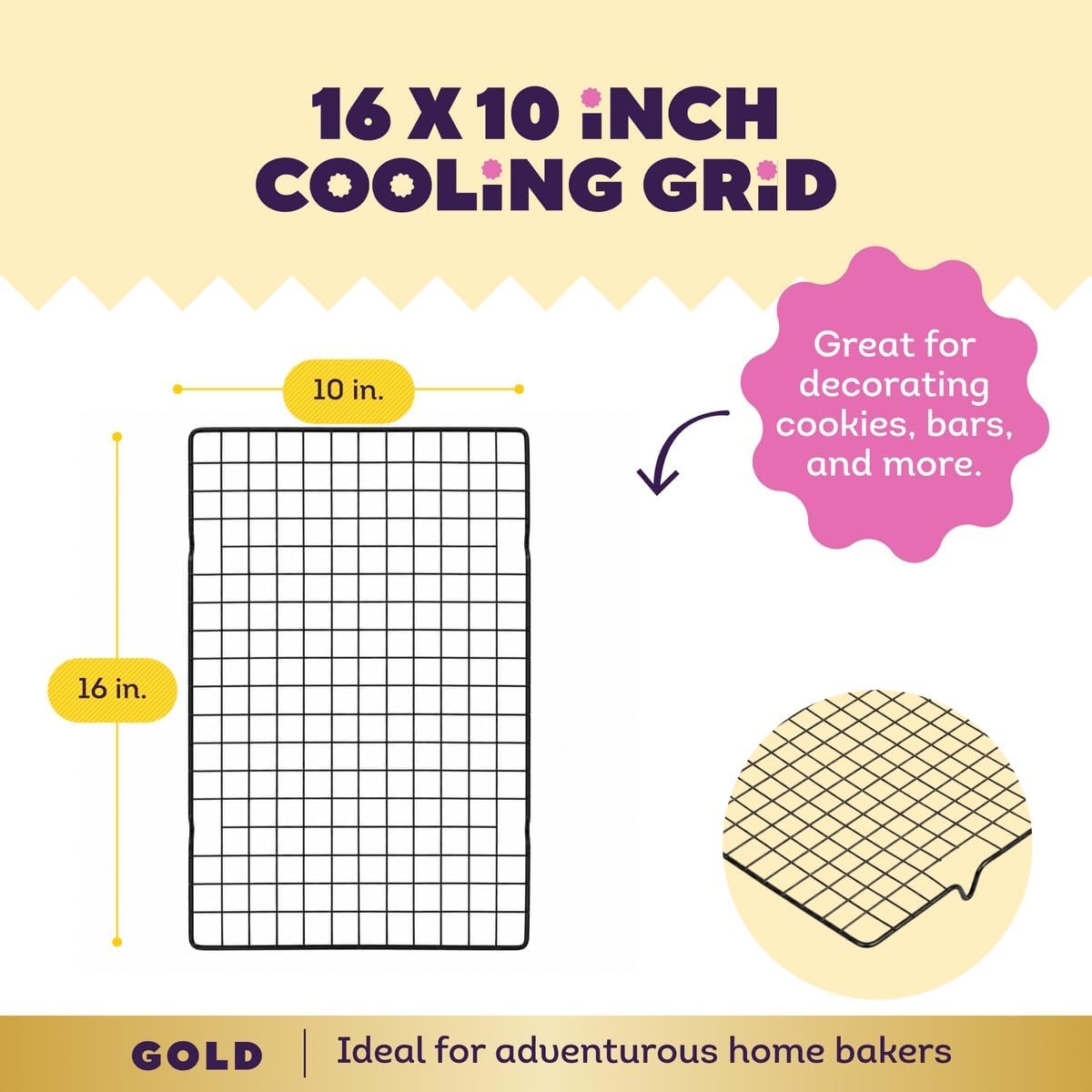 Wilton Gold Non-Stick Cooling Grid, Made Without PFAS, 16 x 10 in.
