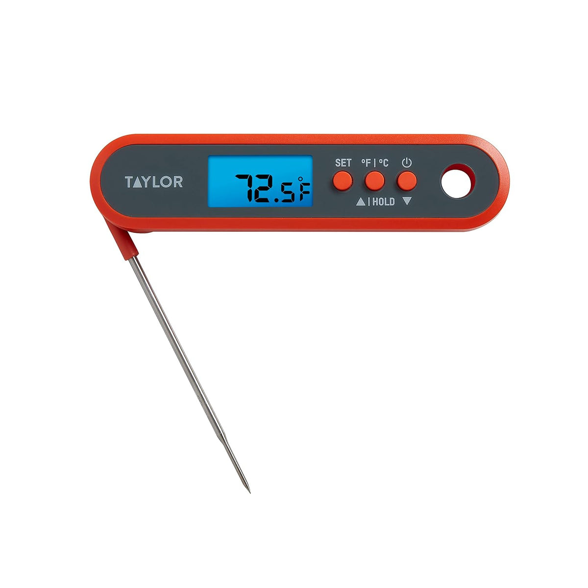 Taylor Digital Programmable Folding Stem Meat Thermometer - Orange