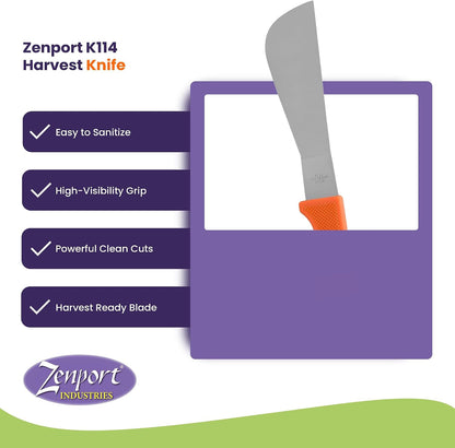 Zenport Crop Harvest Knife, Lettuce Trimmer, 7.25-Inch Blade