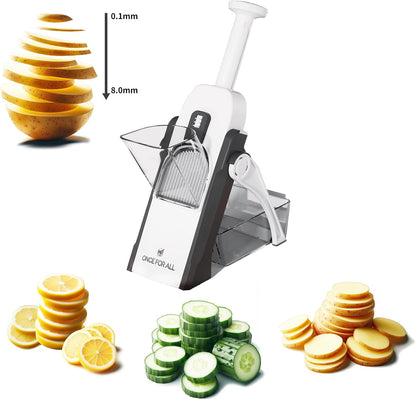 ONCE FOR ALL Safe Mandoline Slicer For Kitchen, Food Veggie Slicer, Gray