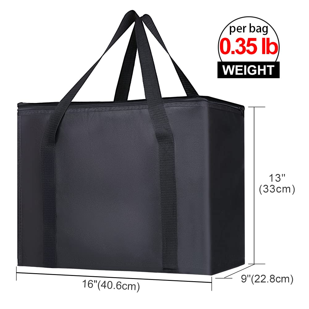 Bodaon Insulated Food Delivery Bag, XXXL Pizza Delivery Bags for Hot and Cold Food, Commercial, Large Capacity Reusable Warming Bag, Catering Cooler Bag for Rideshare, Warmers for Parties (Black, 1Pk)