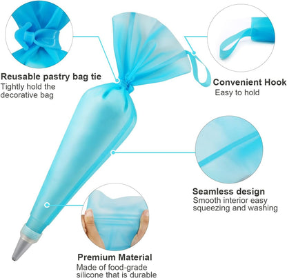 100pcs Thick Disposable Icing Piping Bags, Professional Pastry Bags 12inch, Heavy Duty Anti Burst Cake Tipless Piping Bags for Chocolate Royal Cupcake Cream Frosting Cookie Decorating Baking Supplies