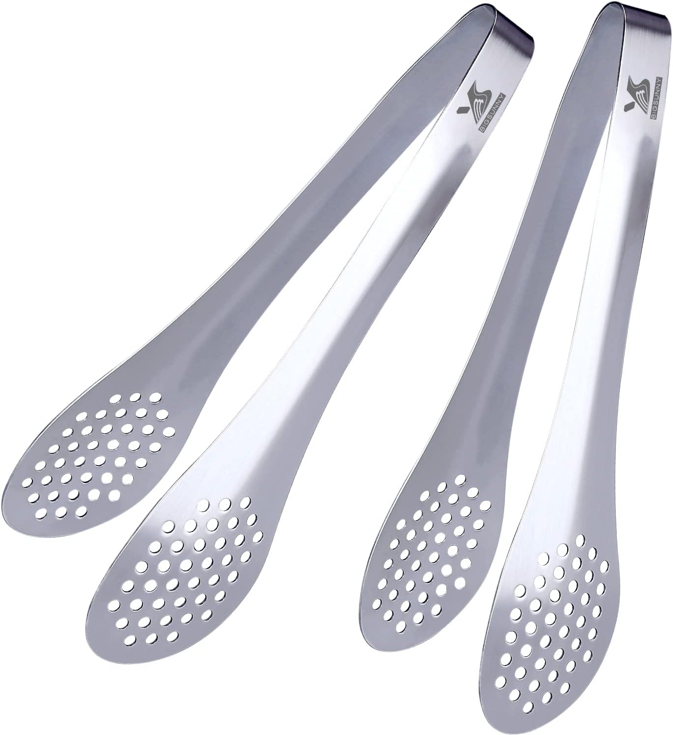 MSY BIGSUNNY Chef Kitchen Tongs Stainless Steel Food Serving Tongs Set Buffet tongs (silver 7" 9" & 11", 3 pack)