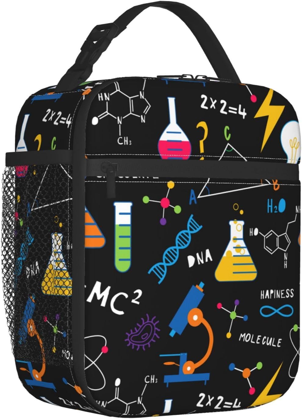 Black Cat Reusable Lunch Box Food Bag Insulated Lunch Bag for Teenage Boys Girls School Beach