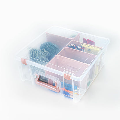 ArtBin 6990SO Super Satchel Double Deep Compartment Box - Art Storage with 8 Removable Compartments, Smart Closure for Craft Supplies (Gold - Pack of 1)