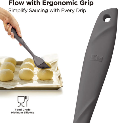 Kitchen Mama WaltzGrip Platinum Silicone Basting Pastry Brush, Yellow