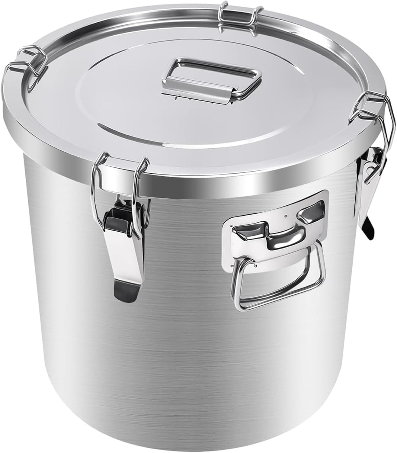25lb Stainless Steel Containers with Lids, 12L/3.1gal 304 Stainless Steel Storage Containers, Metal Bird Seed Storage Container for Rice Flour Sugar Grain Coffee Bean Kitchen Jar