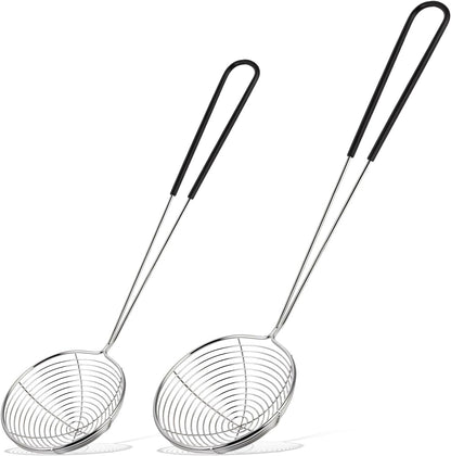 2Pcs Spider Strainer Skimmer Stainless Steel Hot Pot Strainer Spoons