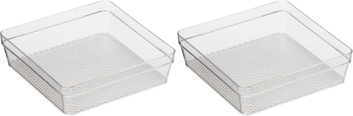 Oggi Clear Drawer Organizer - 3" X 12.5" - Ideal for Organizing Kitchen Drawers, Office, Desk, Silverware, Kitchen Utensils, Cosmetics and Bathrooms