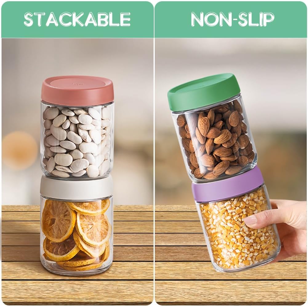 10oz Overnight Oats Containers with Lids - 2 Pack Bulk Airtight Glass Jars Meal Prep Jar for Yogurt Salad, Smoothies, Reusable Full Storage Containers appliance (Leakproof, Dishwasher & Freezer Safe)