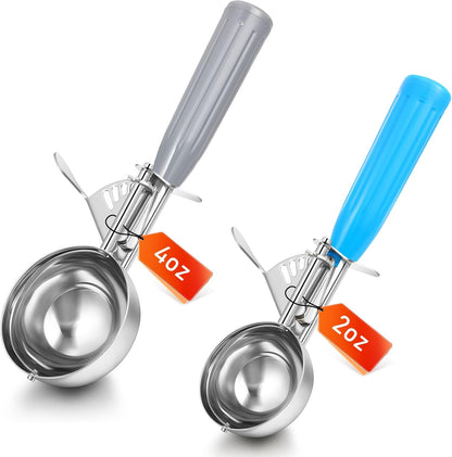 Reallnaive Ice Cream Scooper with Trigger, 4 oz, Gray