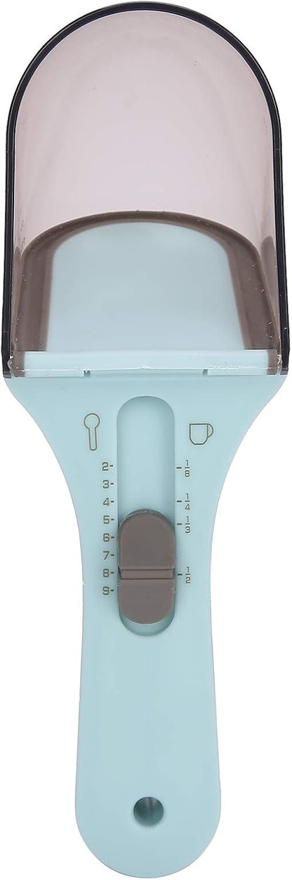 Adjustable Measuring Spoon Set, 2-in-1 Multifunctional Baking Scoop with Silicone Scraper & PP Shell, Kitchen Metering Tool