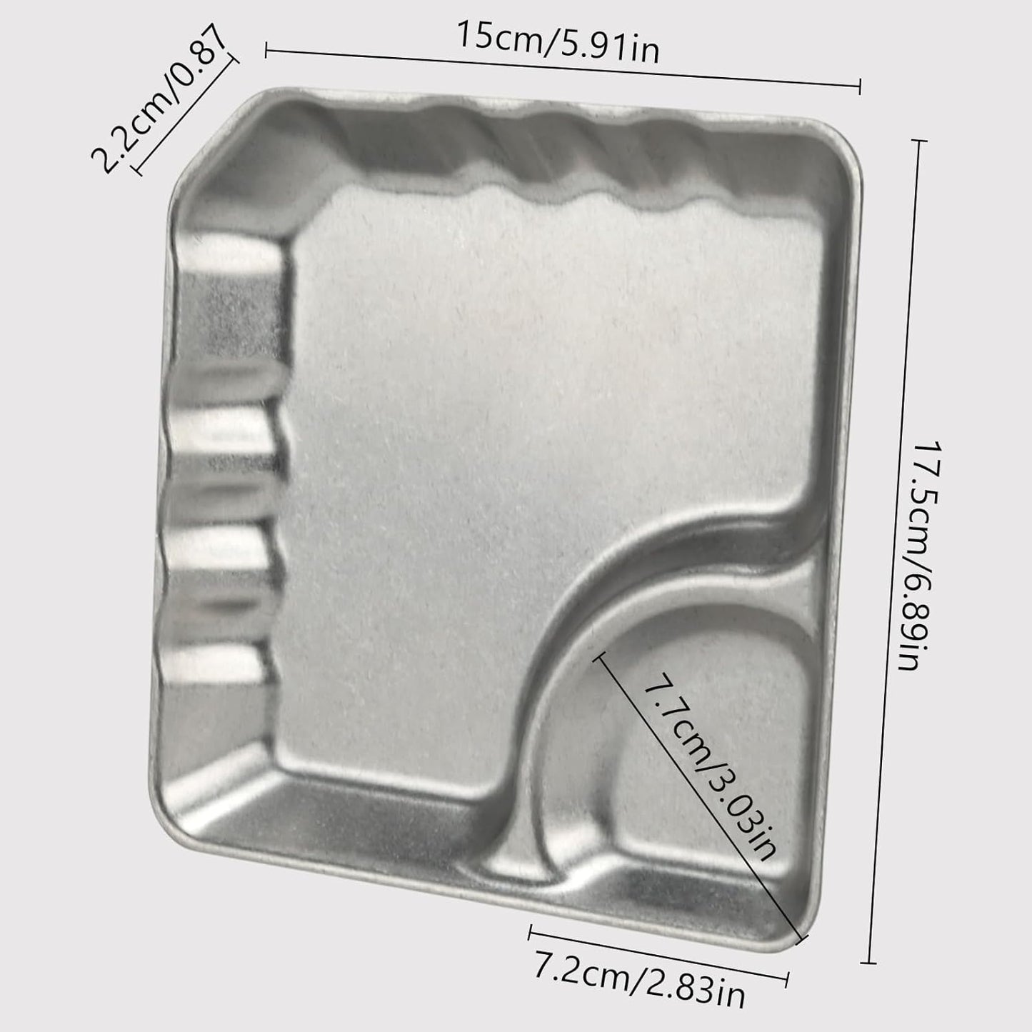 304 Stainless Steel Square 2 Pack Small Snack PlatesChip and Dip Serving Set Small Retro Matte Metal Plates with Dipping Section for Snacks, Dips, Sauces (Square)