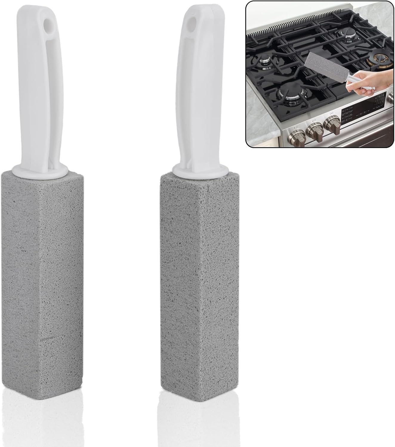 Cleaning Pumice Stone for Stove Grates - 2 Pack to Remove Water Rings and Stains