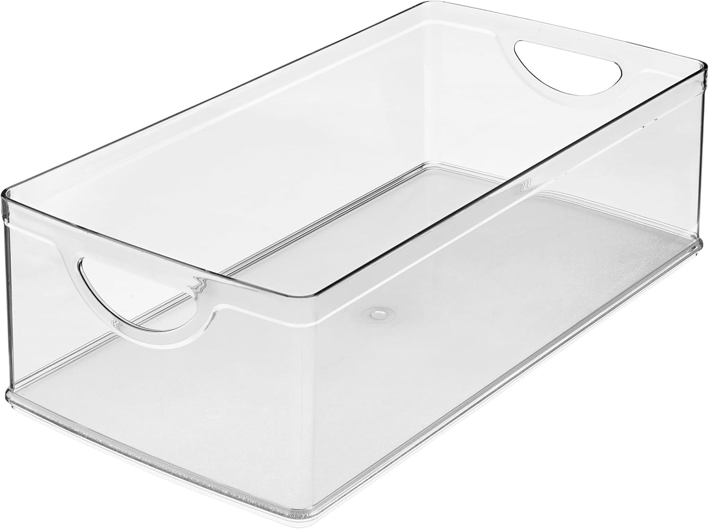 iDesign Stackable Clear Plastic Extra Long Storage Bin, 2-Pack | Organizer for Kitchen Cabinet or Pantry