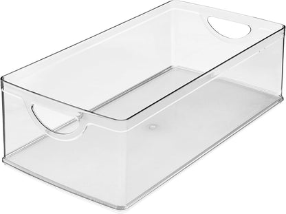 iDesign Stackable Clear Plastic Extra Long Storage Bin, 2-Pack | Organizer for Kitchen Cabinet or Pantry