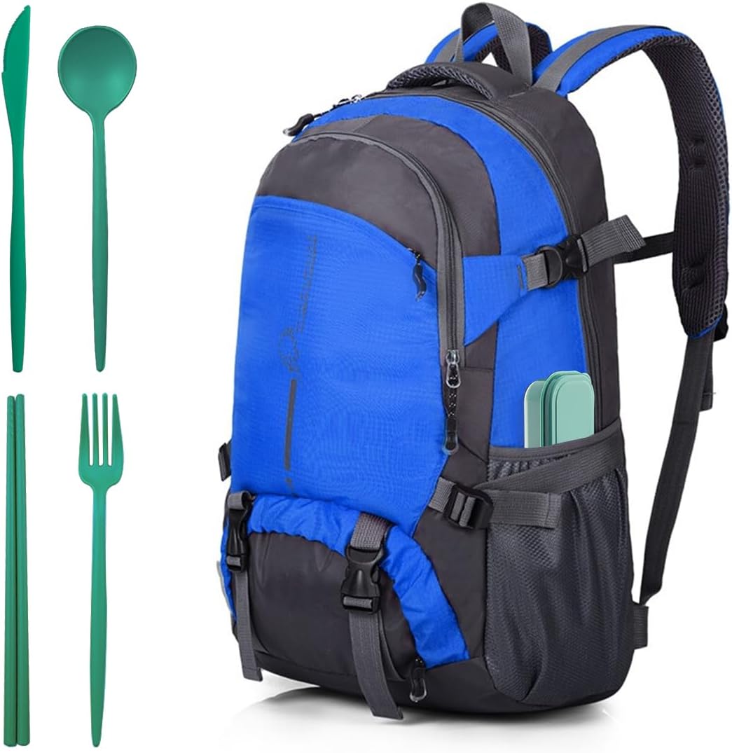 ELANE 4 Sets Reusable Travel Utensils Set with Case,Camping Cutlery Set Reusable Cutlery Set with Case,Utensil Sets for Lunch Picnic Daily Use Outdoor