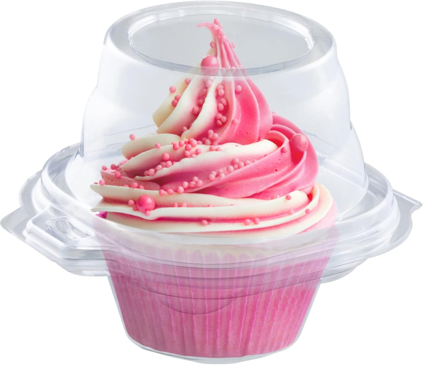 Plastic Cupcake Containers Boxes | 12 Compartment – 8 Pack | Disposable High Dome Dozen Cupcake Holder With Lid Bulk | Extra Sturdy Stackable Cupcake Boxes | Durable Muffin Packaging Transporter To Go