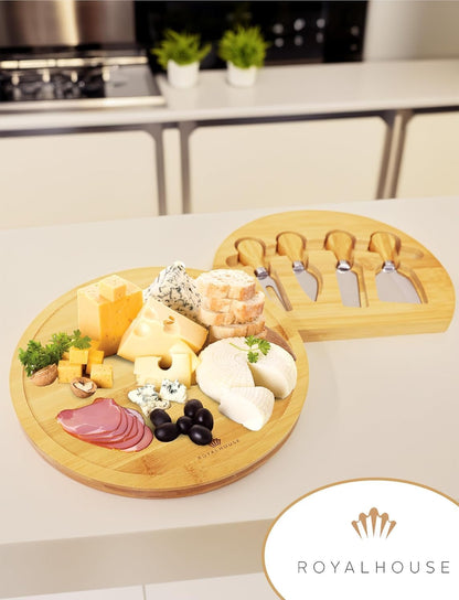Bamboo Cheese Board and Charcuterie Boards Set & Serving Tray