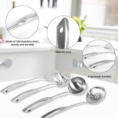Newness Metal Fish Turner Spatula Stainless Steel for Kitchen Use, Small Griddle Egg Spatula, Flexible, Polished Metal, Corrosion Resistant, Kitchen Slotted Turner with Thin Edge Ideal for Turning,11"