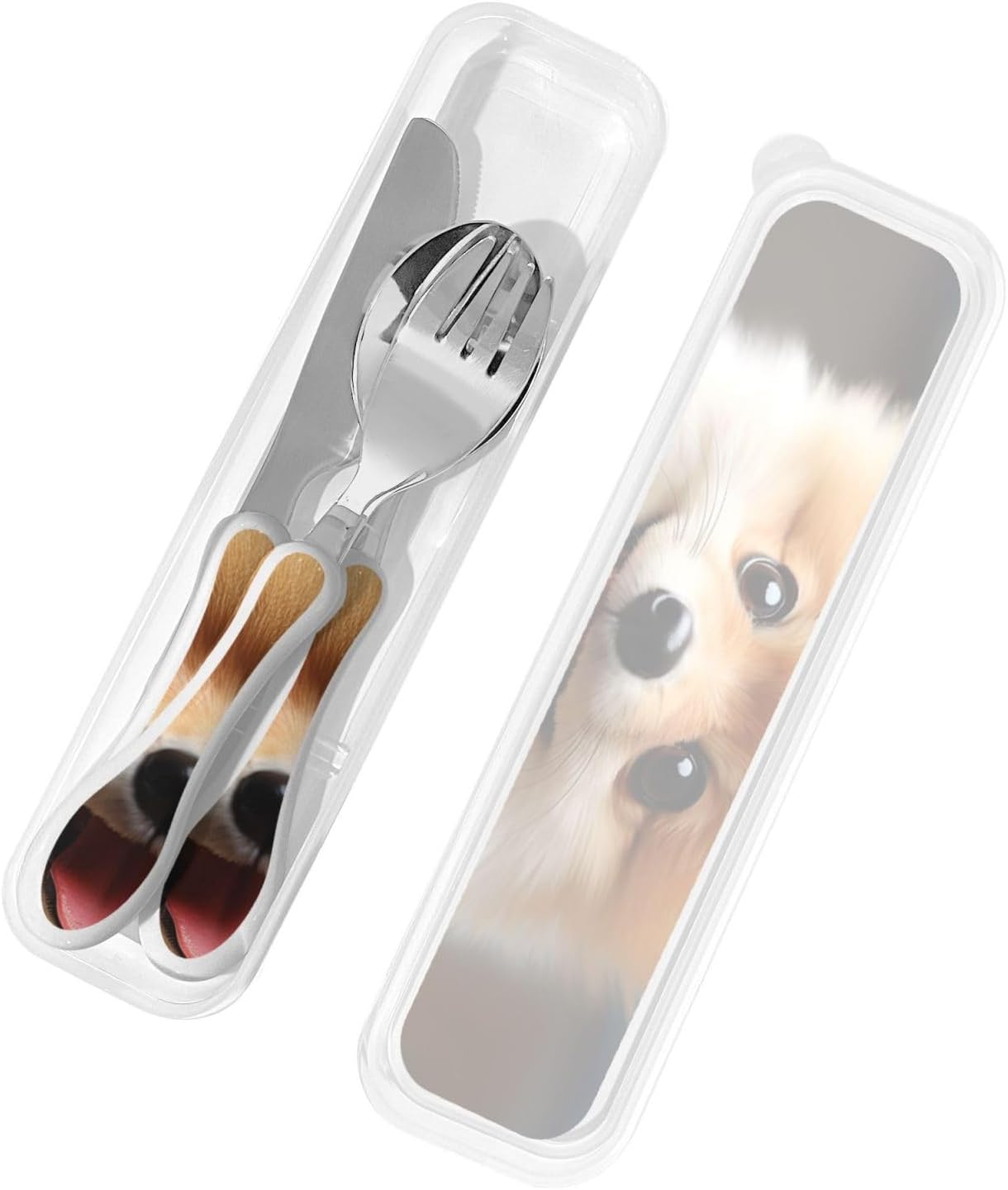 3-Piece Kids Silverware Set With Storage Case, Stainless Steel Reusable Children Safe Knife Spoon Fork Set Colorful Abstract Dragonfly Children Flatware Set For Kids Lunch Box
