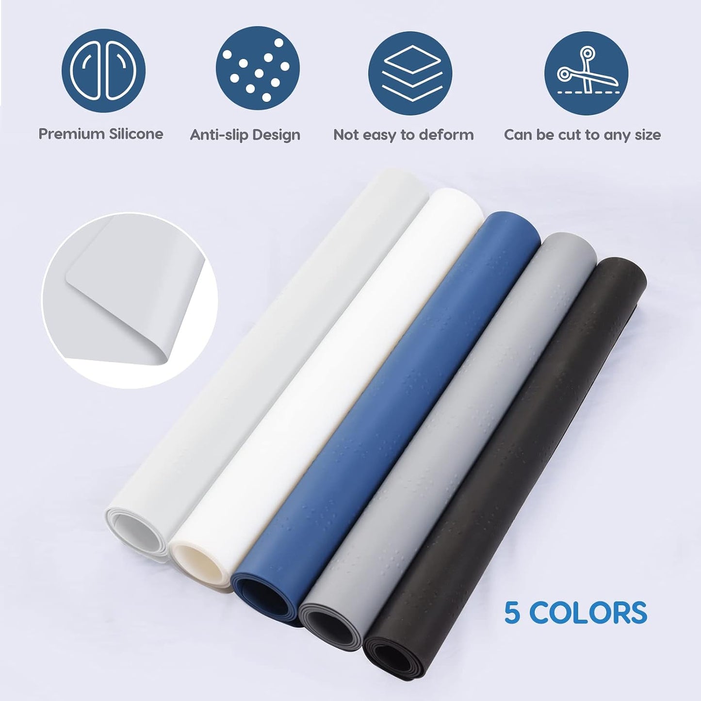 AECHY Extra Large Silicone Mat 78.74”x19.69”x0.08”, Multipurpose Silicone Mat Thick Heat Resistant Mat Shipped Rolled Up Kitchen Counter Mat Nonslip Silicone Mats for Kitchen Counter Translucent