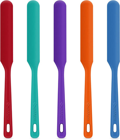 5-Piece Silicone Jar Spatula Set, 10-Inch Long Skinny Spatulas