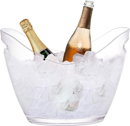 Yesland Ice Bucket, Clear Acrylic 3.5 Liter Storage Tub, Beer Bucket Beverage Chiller Bin for 2 Wine, Champagne Bottles, Beer Bottles