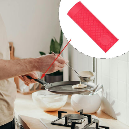 Silicone Heat Resistant Hot Handle Holder - 4Pcs Mixed Color Rubber Pot Handle Sleeve for Cast Iron Pans, Frying Pans & Griddles