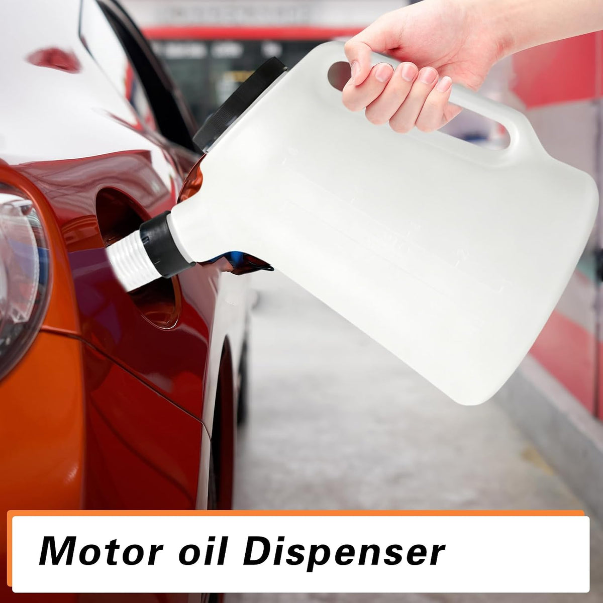 5 Quart Motor Oil Jug with Spout & Funnel Plastic 2 Pack