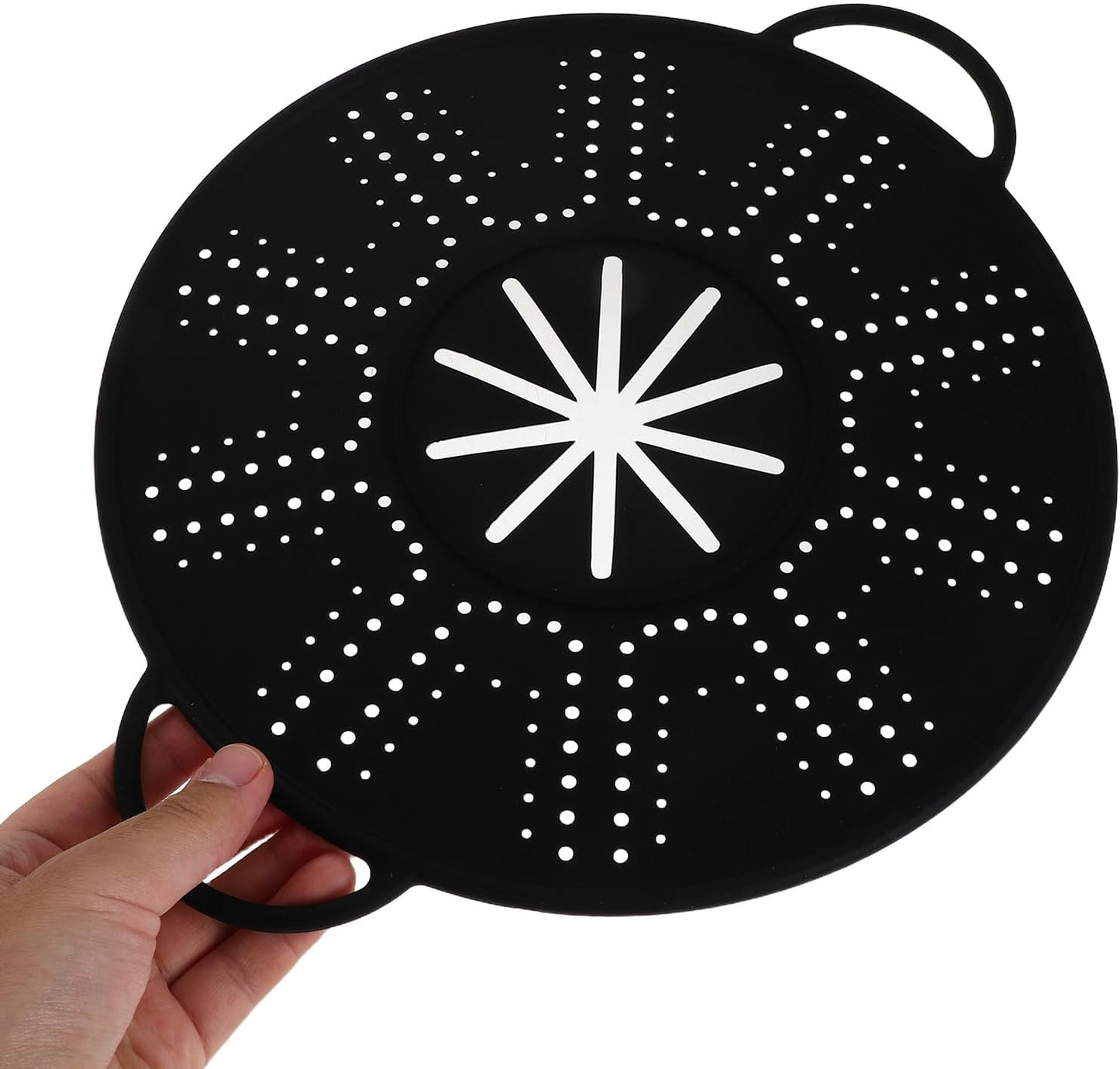 CALLARON Silicone Splatter Screen with Side Handles 13.38 Inch Frying Pan Cover Oil Splash Guard Heat Resistant Cooling Rack Multi-Use Kitchen Gadget