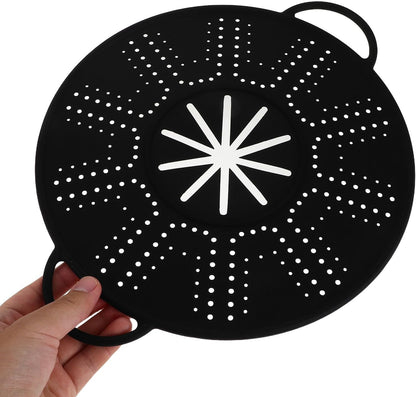 CALLARON Silicone Splatter Screen with Side Handles 13.38 Inch Frying Pan Cover Oil Splash Guard Heat Resistant Cooling Rack Multi-Use Kitchen Gadget