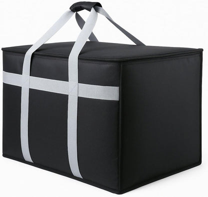 musbus Extra large XXXL Insulated Food Delivery Bag Cooler Bags Keep Food Warm Catering Therma Catering Bag for doordash 22x14x13 Cooler Bags Therma Shopper hot warming RED Pizza BLACK
