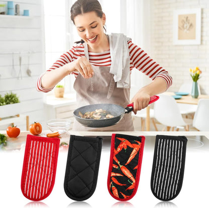 CALIDAKA 4Pcs Pan Handle Sleeve Silicone Hot Handler Holder,Cast Iron Skillet Handle Covers Heat Resistan t Pot Handle Sleeve for Cast Iron Pans,Metal Pots, Griddles Cooking Supplies