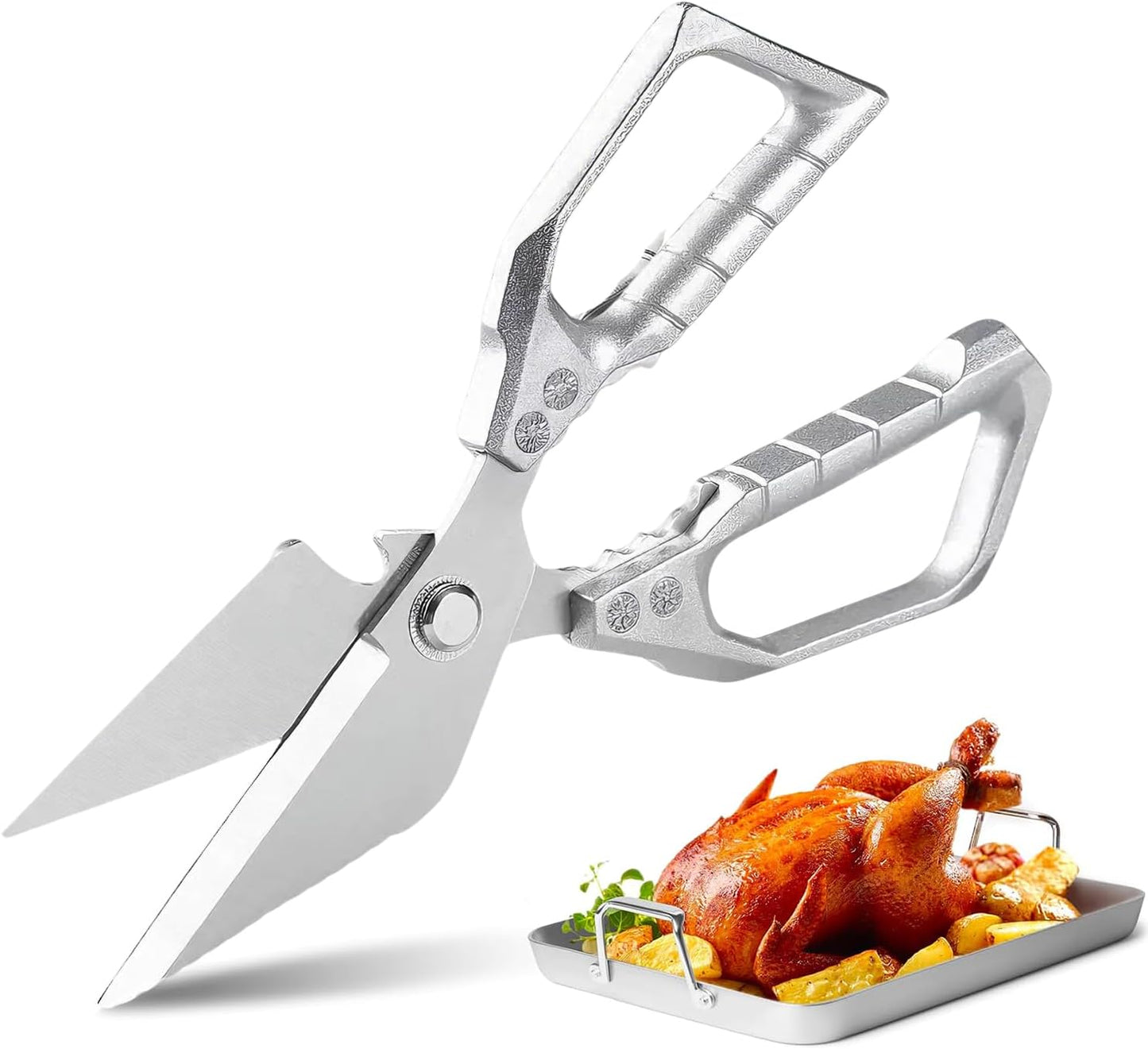 Multifunctional Heavy Duty Kitchen Shears: Kitchen Shears for Cutting Chicken,Kitchen Scissors for Food, Japanese High-Carbon Steel Culinary Poultry Shears, for Chicken,Meat,Fish,Bone Cutting(3.0mm) ﻿