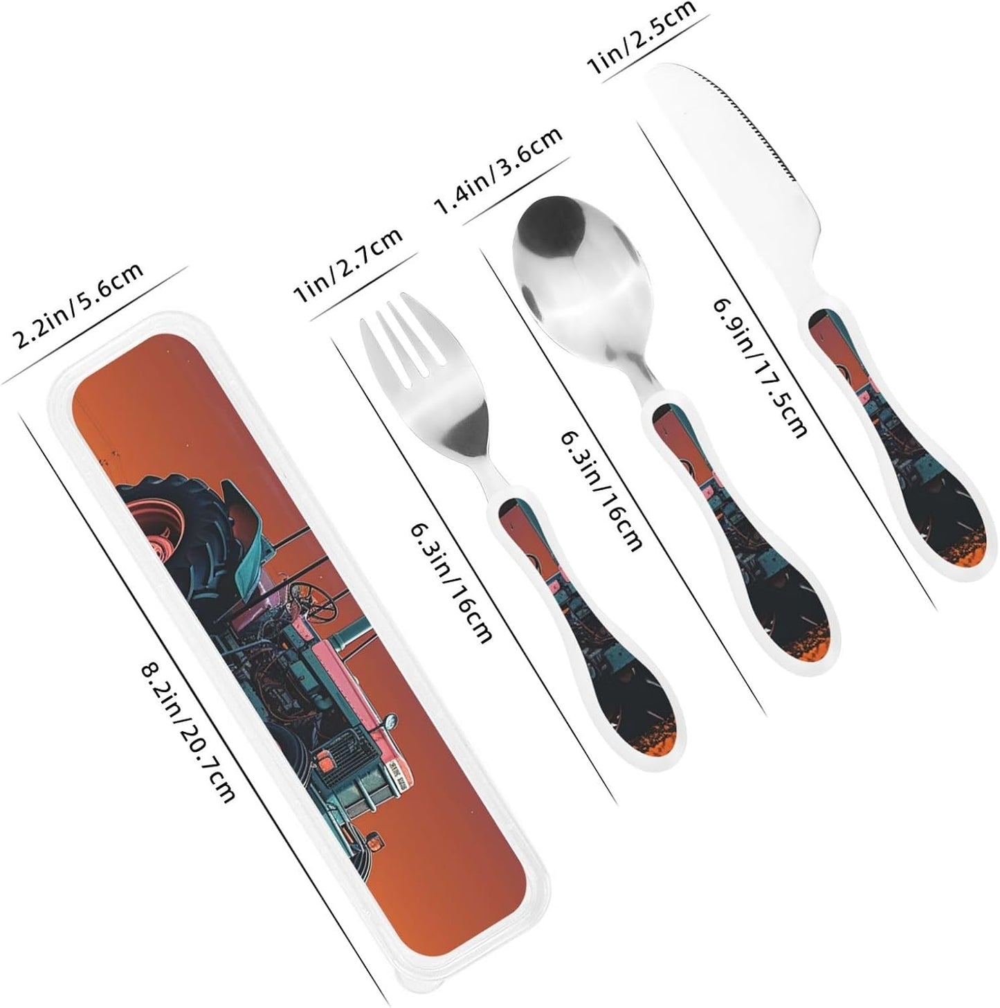 3-Piece Kids Silverware Set With Storage Case, Stainless Steel Reusable Children Safe Knife Spoon Fork Set Butterfly On Beautiful Flower Children Flatware Set For Kids Lunch Box
